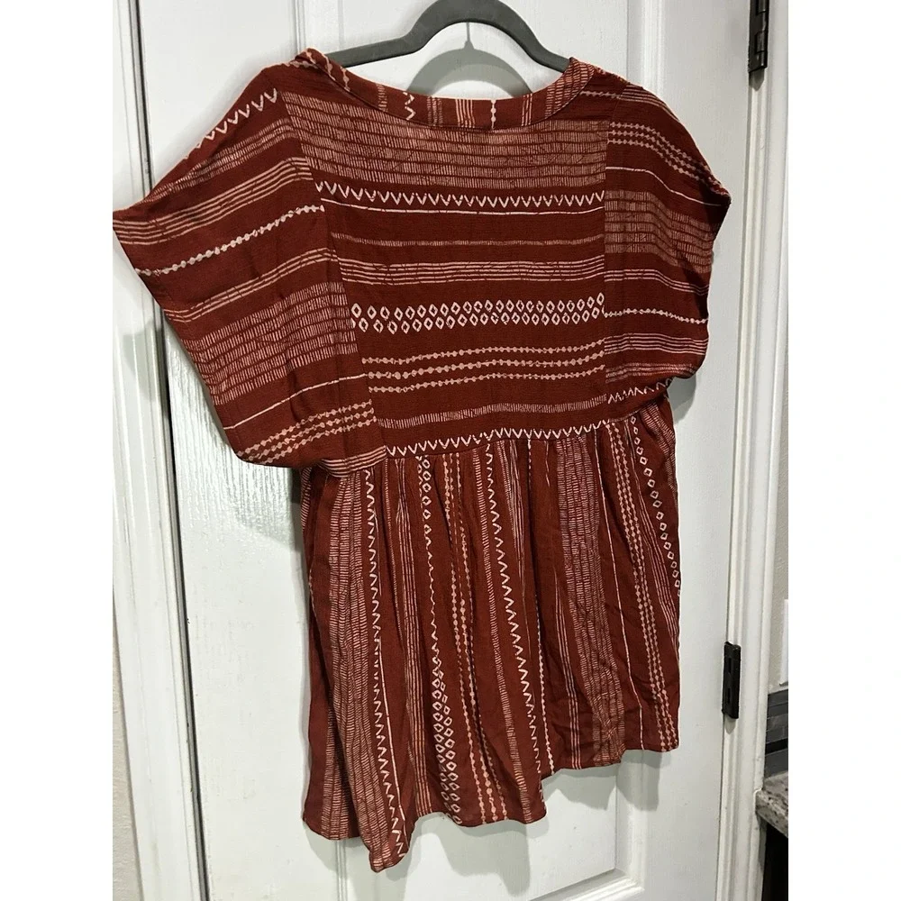 Savanna Jane Brown Cream Floral Embroidery Top Sz M NWT Western Boho Festival - Picture 7 of 7